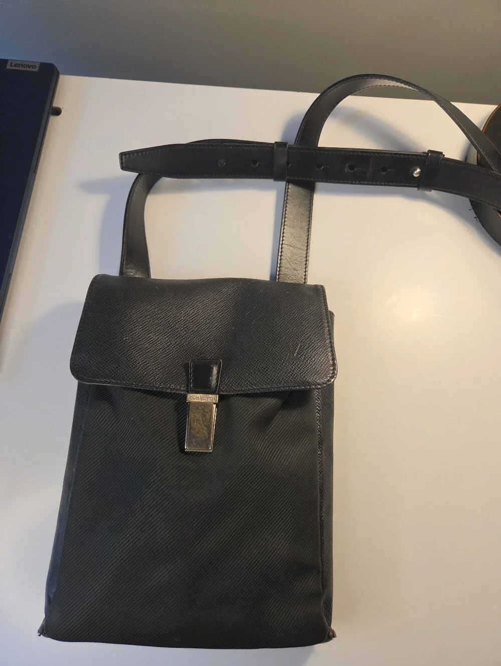 Louis Vuitton Messenger Bag From the 2003 CollectionBlack Taiga Leather